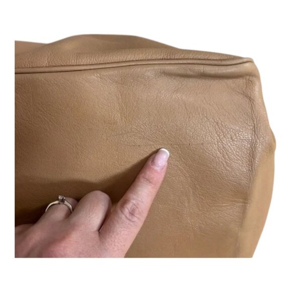 Falor taupe Italian leather hand/shoulder bag - Picture 16 of 16